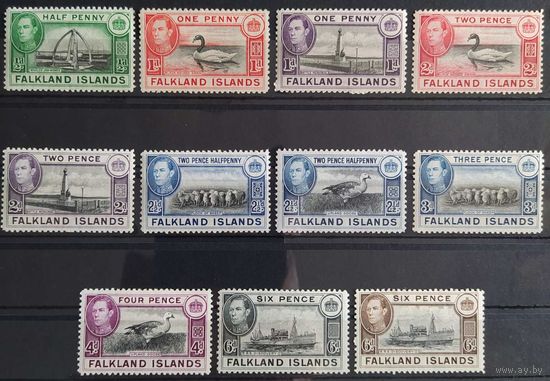 Британские колонии. Фолклендские острова. 1938 часть серии MNH, MLH, MH