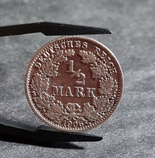 1/2 марки 1906 год Германия м.д. А Серебро