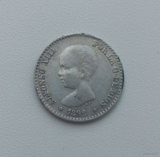 ИСПАНИЯ  50 сентимос 1892 г.