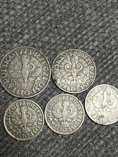 Монеты Польши гроши. 5шт.