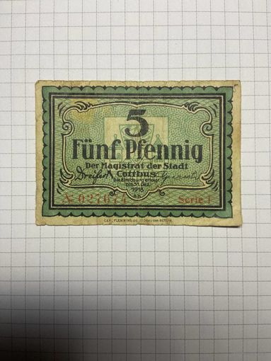 5 пфенигов (нотгельды) г. Германия.-2012