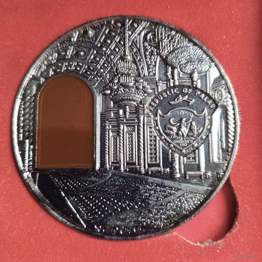 Настольная медаль Республика Палау (Republiс Of Palau). В футляре. Металл.