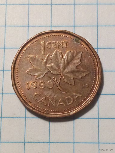 1 цент  Канада 1990  год.
