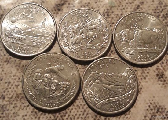 25 центов (квотер) 2006 Р США Небраска.Колорадо.Невада. Ю. и С. Дакота