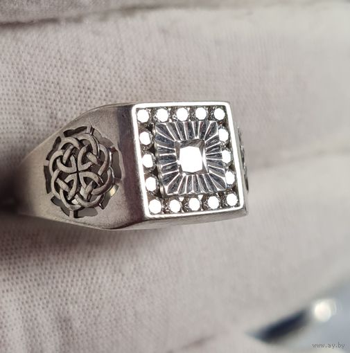 Кольцо печатка серебро 925, С РУБЛЯ! МНОГО ЛОТОВ С РУБЛЯ! лот#9