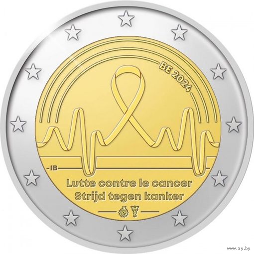 Бельгия 2 евро, 2024 Борьба с раком в Бельгии UNC
