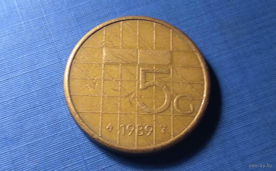 5 гульденов 1989. Нидерланды.