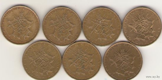 10 франков 1975, 1976, 1977, 1978, 1979, 1980, 1984 г.