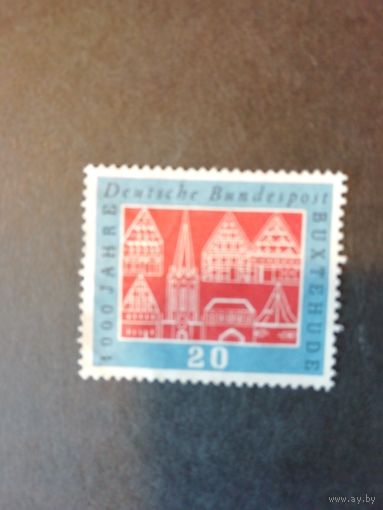 ФРГ 1959 марка "1000 лет городу Букстехуд" (чистая* с наклейкой) Mi.312 каталог 0.50 евро