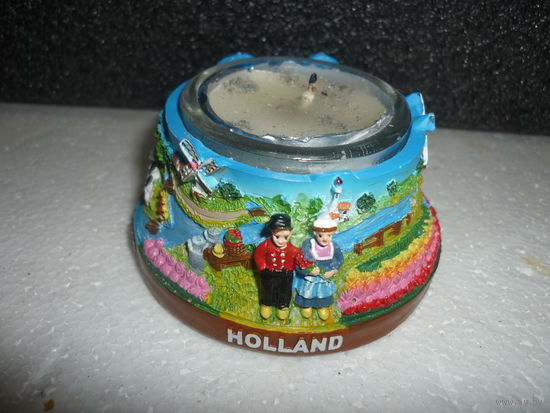 Декоративный Подсвечник со свечой HOLLAND Ручная роспись