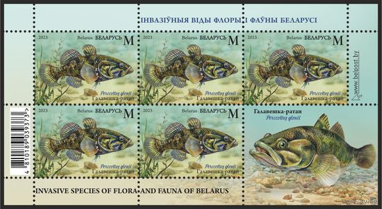 2023 БЕЛАРУСЬ Малый лист ""Инвазивные виды флоры и фауны Беларуси"" MNH