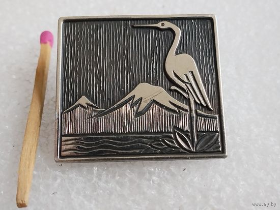 Знак. Япония. гора Фудзияма, цапля