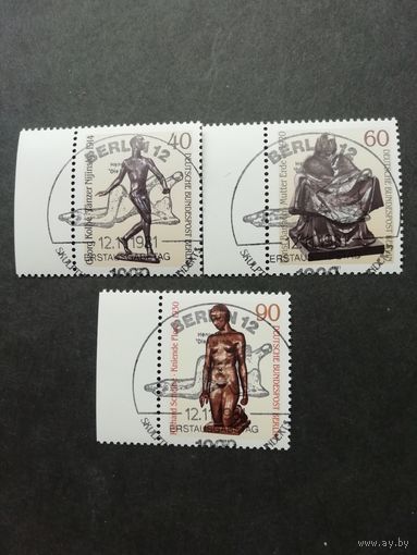 Западный Берлин 1981 Серия из 3 марок "Искусство скульптуры" (гашеные с клеем) Mi.655-657 каталог 2.60 евро