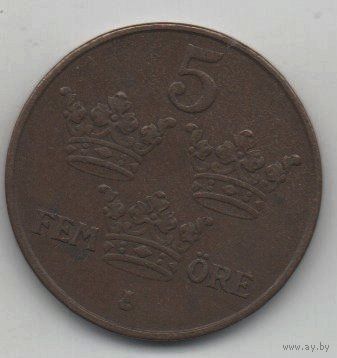 КОРОЛЕВСТВО ШВЕЦИЯ. 5 ЭРЕ 1950. БРОНЗА
