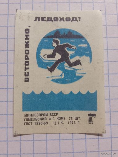 Спичечные этикетки ф.Гомель. Соблюдайте правила поведения на воде. 1973 год