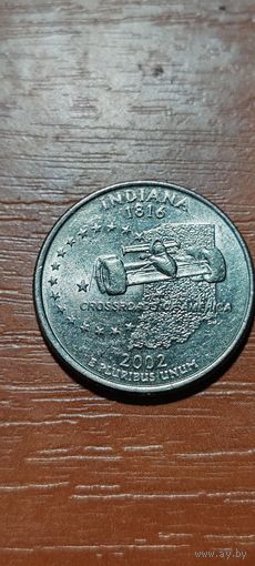 США Штаты и территории 25 центов (квотер) Индиана 2002