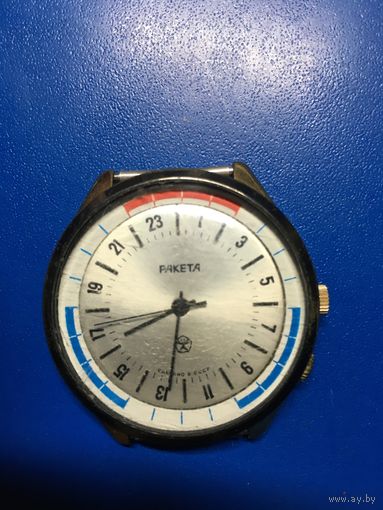 Часы Ракета, вахтенные, 24 часа, позолота