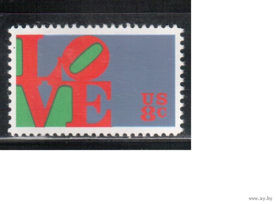 США-1973, (Мих.1091) , **  , Любовь (одиночка)