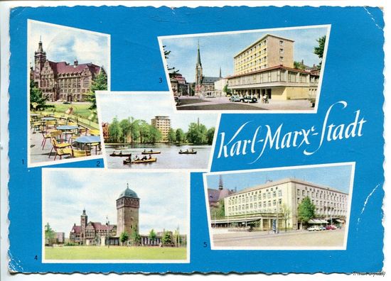 Открытка Карл Маркс Штадт, ГДР, 1961 год