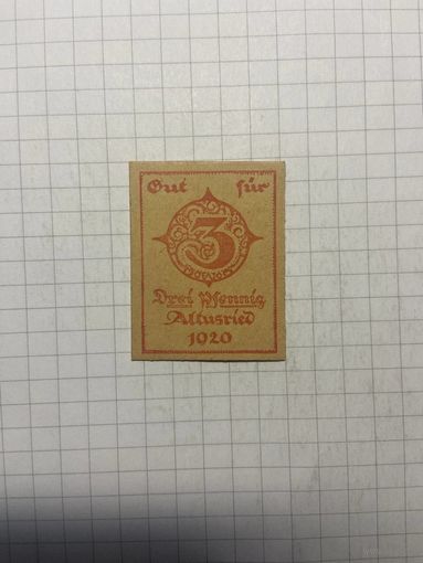 3 пфенингов (нотгельды) г. Германия.-1412