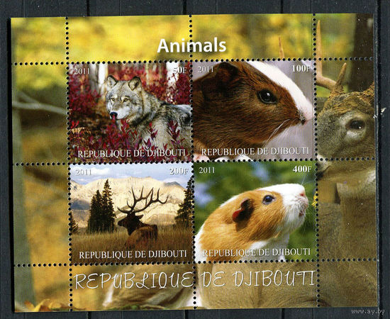 Джибути - 2011 - Фауна (3) - 1 блок. MNH.  (LOT X50)