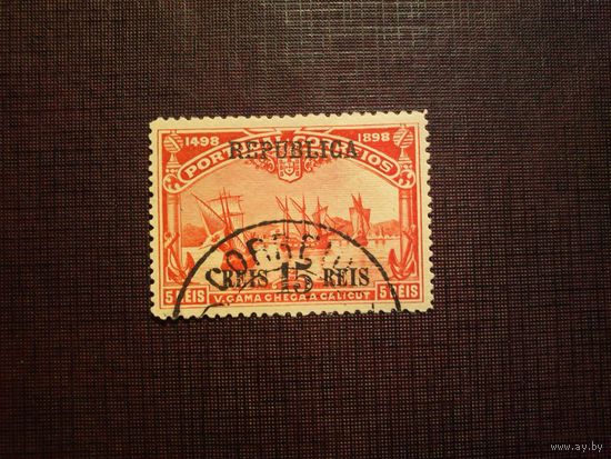 Португалия 1912 г. Прибытие в Каликут, Индия.Надпечатка . /04а/