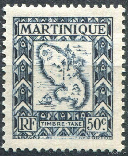 Французская Мартиника 1947 ** 50с, Карта острова