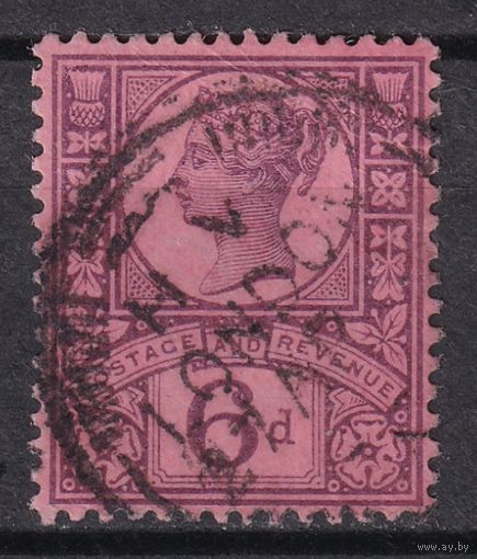 45.Br. Великобритания. Виктория. Стандарт. 6P. 1887 г. Mi.#94.