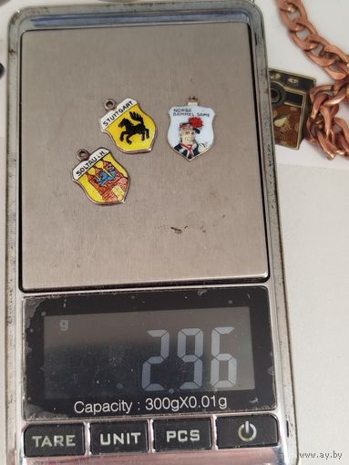 3 серебряных жетона,на шатлен карманных часов,Европа 800 пр