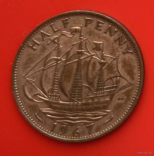 48-03 Великобритания 1/2 пенни 1967 г.