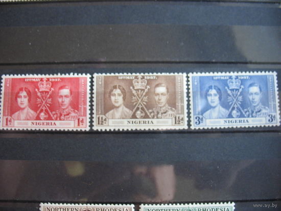 Брит. Нигерия. Коронация, полная серия.  1937г.  см. условие.