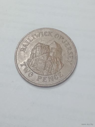 Джерси 2 пенса 1986 года .