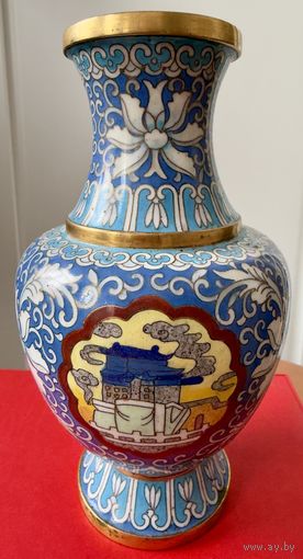 Ваза Клуазоне ( Перегородчатая эмаль) Китай 1950-60г