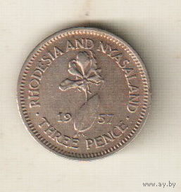 Родезия и Ньясаленд 3 пенс 1957