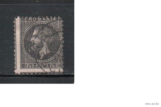 Румыния-1879, (Мих.48) гаш. , Стандарт, Принц Карл I, смещение рис.