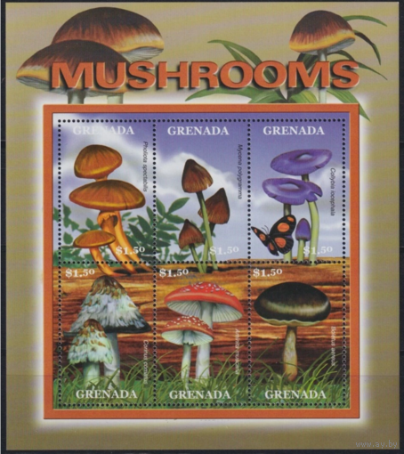 Гренада 2000 г. Флора, фауна, насекомые, грибы, бабочки,  MNH