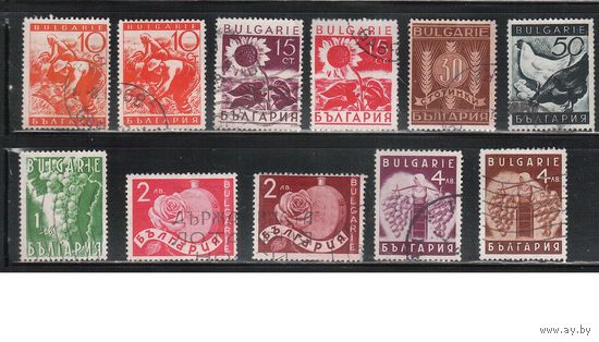 Болгария(Царство)-1938, (Мих.320-329), гаш. , Сельское хоз-во, Фауна, Розы, 11 марок