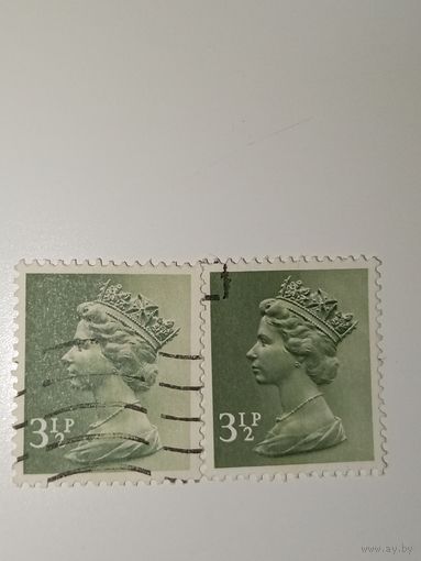 Великобритания 1971 Профиль королевы Елизаветы II, созданный на основе скульптуры Арнольда Машина