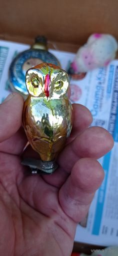 РЕДКАЯ ЁЛОЧНАЯ ИГРУШКА СССР СОВА ФИЛИН  ПРИЩЕПКА КАТАЛОГ  СОСТОЯНИЕ ! НА  ФОТО . ОРИГИНАЛ  .  Распродажа Коллекции !!! . Экспресс  Аукцион  не с рубля без МПЦ и прочего 3 ДНЯ  .Много лотов в продаже .