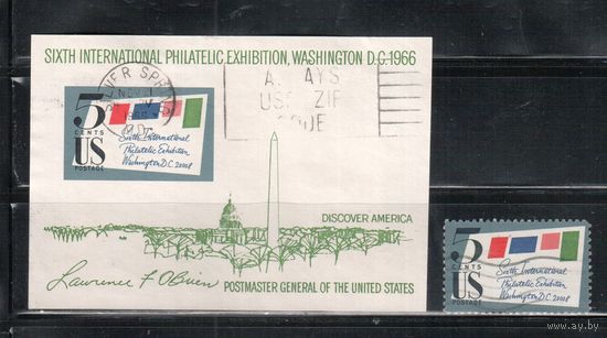 США-1966, (Мих.901 , Бл.11) , гаш. , Филвыставка
