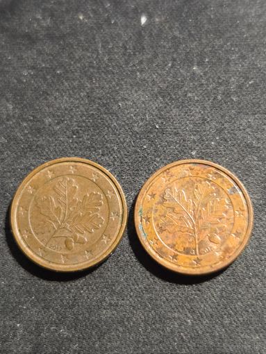 Германия 1 евроцент 2017 F,G