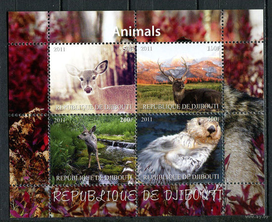 Джибути - 2011 - Фауна (4) - 1 блок. MNH.  (LOT X51)