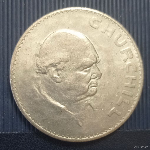 Великобритания 1 крона 1965 год Уинстон Черчилль королева  Елизавета