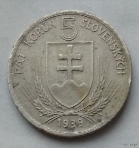 Словакия 5 крон 1939 г.