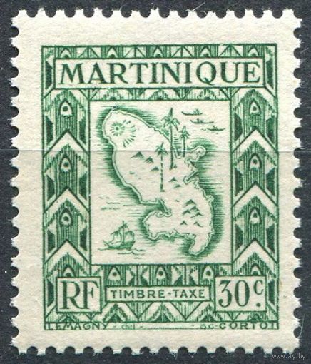 Французская Мартиника 1947 ** 30с, Карта острова