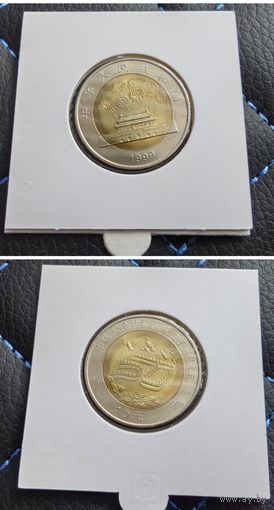 Распродажа с 1 рубля!!! Китай 10 юань (50 лет Китайской Народной Республике) 1999 г. UNC