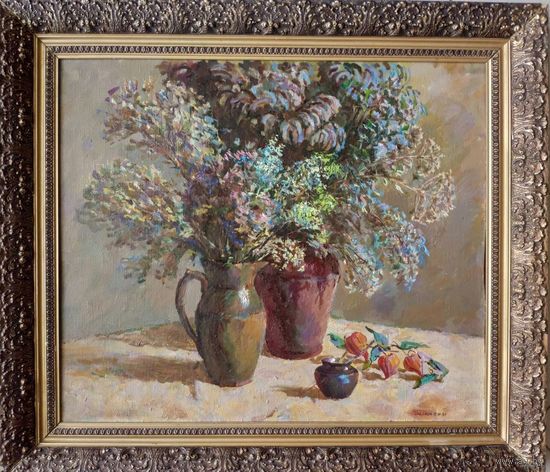 Очайкин В.Ф. Натюрморт "Сирень", 1997г.Холст, масло. Размер 70/60 см.