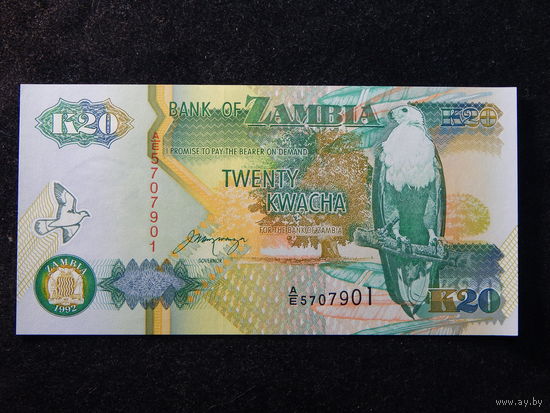 Замбия 20 квача 1992г.UNC