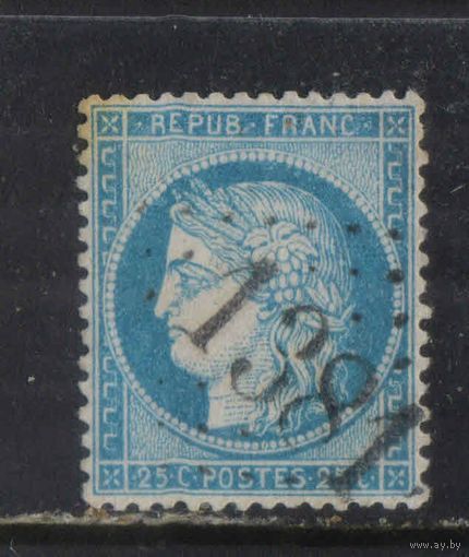 Франция 1871 Парижский вып Церера Точечное гашение ромб высокие цифры Стандарт #51
