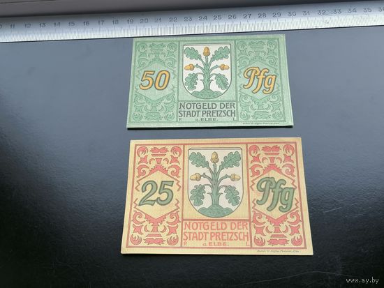 Германия-нотгельд  25, 50 пфеннингов 1921 Pretzsch